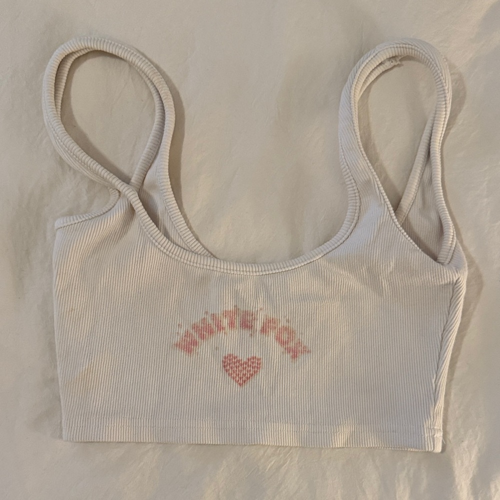 White fox crop top